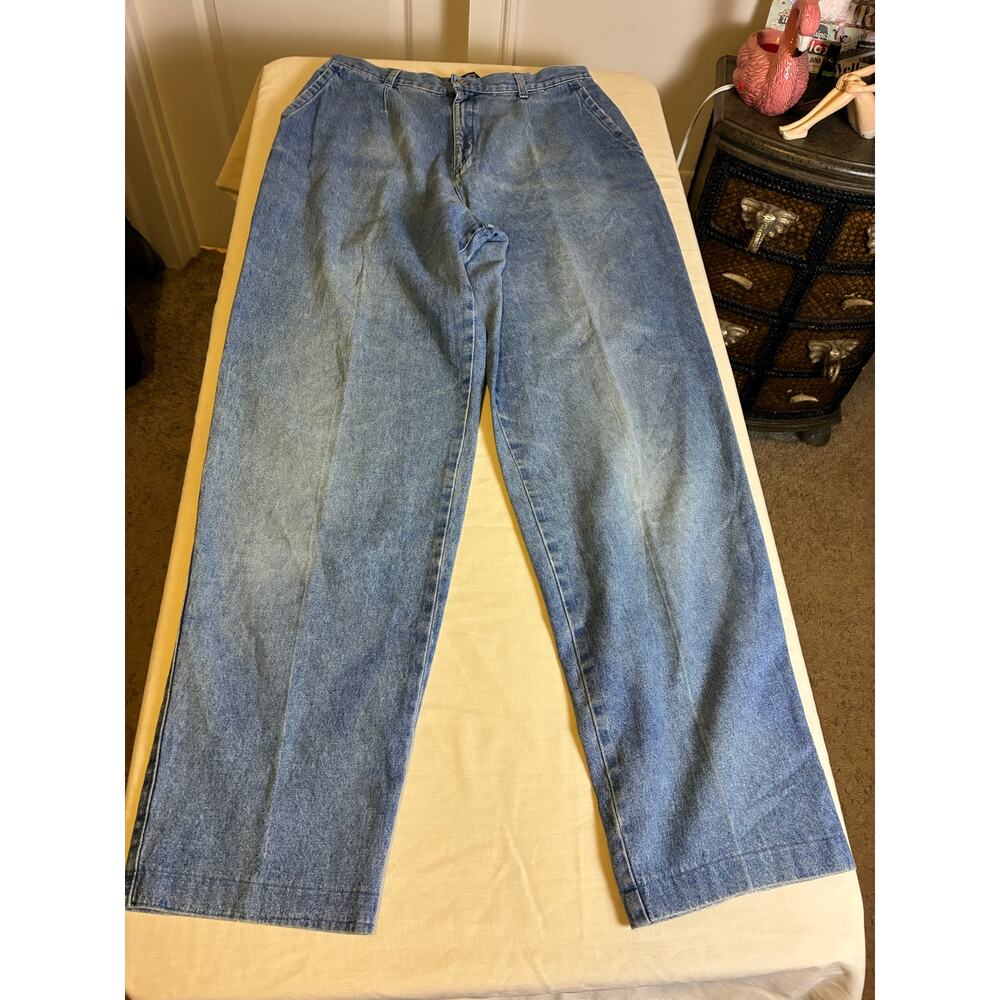 Vintage Lee Jeans USA Made 16 L Relaxed Fit Blue Denim 90s Authentic Clothing